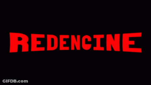Redencine Red Letters On Black Background GIF