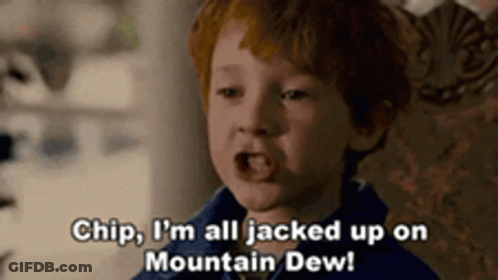 Redhead Boy Saying Chip I'm All Jacked Up On Mountain Dew GIF