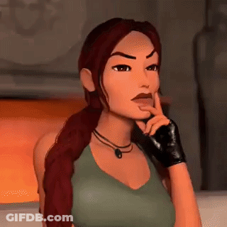 Redhead Cartoon Woman Hand To Face Looking At Camera GIF