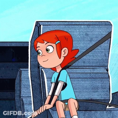 Redhead Girl In Car Seat With Seat Belt GIF