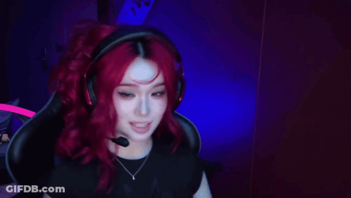 Redhead Woman In Headphones With Microphone Saying GG Fucking GIF