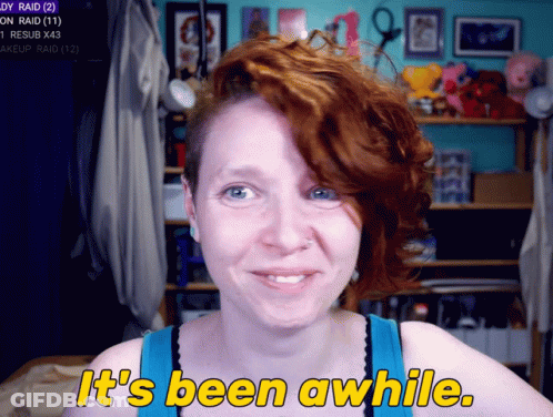 Redhead Woman Saying It's Been Awhile GIF