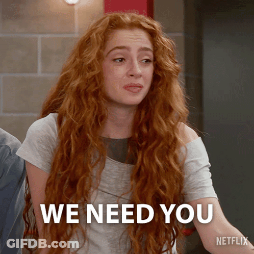 Redhead Woman Saying We Need You Netflix Ad GIF
