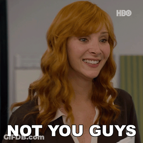 Redhead Woman Smiling Says Not You Guys GIF