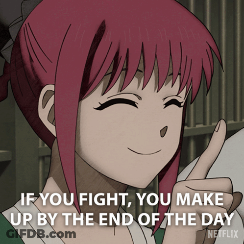 Redhead Woman Smiling Thumbs Up If You Fight You Make Up By End Of Day GIF