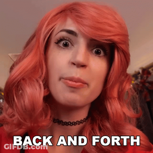 Redhead Woman With Choker Back And Forth GIF