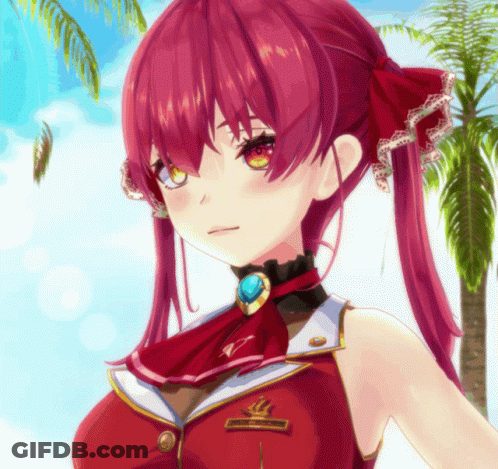 Redheaded Girl With Pirate Crew Badge GIF