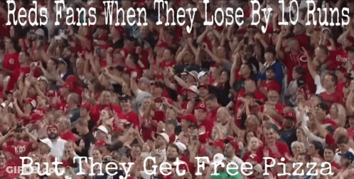 Reds Fans Free Pizza After Losing By 10 Runs GIF