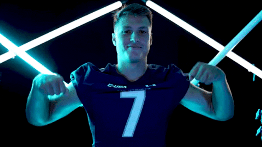 Reese Poffenbarger Quarterback Odu Muscle Flexing Out GIF