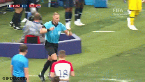 Referee And Player Number 18 GIF