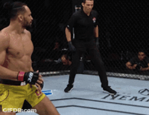 Referee Behind Boxer In Ring GIF