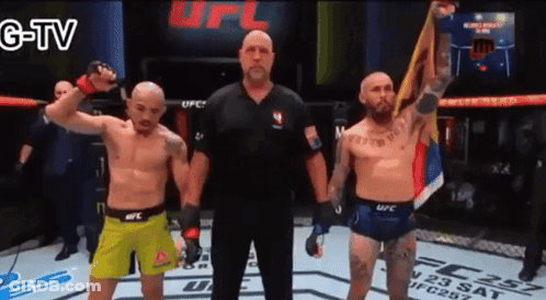 Referee Between Two Boxers In UFC Ring GIF