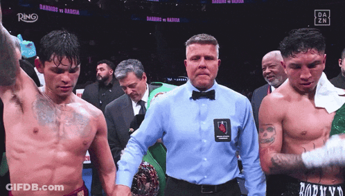 Referee Between Two Boxers With Ring GIF