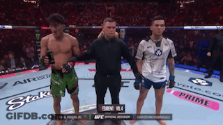 Referee Between Two Fighters In Boxing Ring GIF