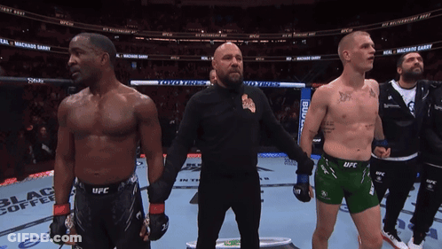 Referee Between Two Fighters In UFC Match GIF