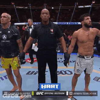 Referee Between Two Fighters In UFC Match GIF