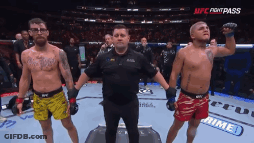Referee Between Two Fighters In UFC Match GIF