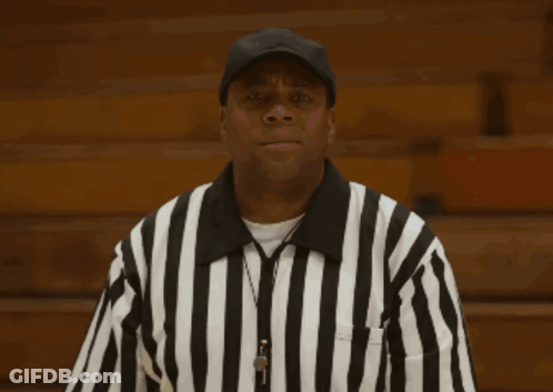 Referee Black White Striped Shirt And Black Hat GIF