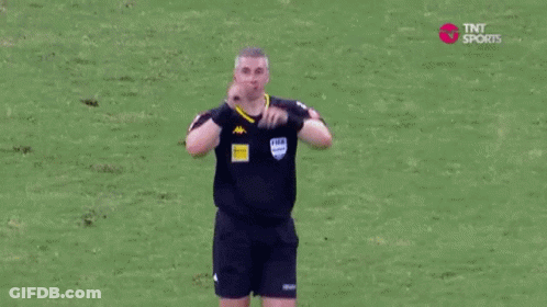 Referee Blowing Whistle Soccer Field GIF