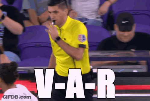 Referee Blowing Whistle With VAR GIF