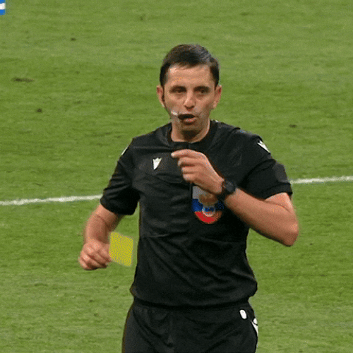 Referee Casually Shows Yellow Card Penalties GIF
