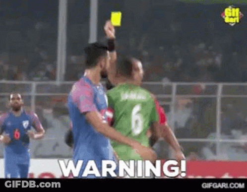 Referee Giving Yellow Card To Soccer Player GIF