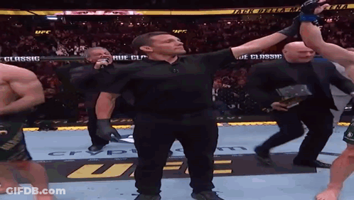 Referee Holds Up Fighter's Arm GIF