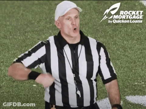 Referee In Black And White Striped Shirt On Football Field GIF