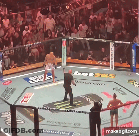 Referee In Boxing Ring With Bet365 On Floor GIF
