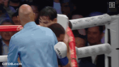 Referee In Boxing Ring With DAZN Logo GIF
