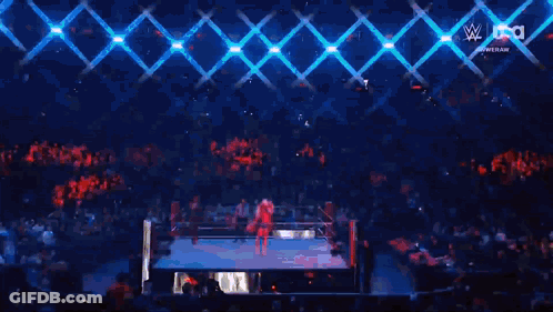 Referee In Front Of Crowd At Wrestling Match GIF