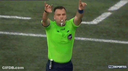 Referee In Green Jersey Pointing GIF