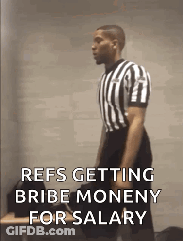 Referee In Striped Shirt Bribed GIF