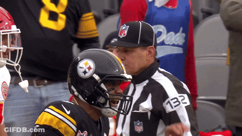 Referee Number 132 Talking To Football Player GIF