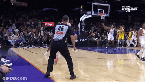 Referee Number 45 Watching Basketball GIF