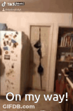 Refrigerator With On My Way Text GIF