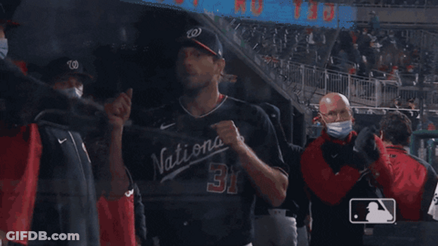 Regular Season Max Scherzer High Five GIF