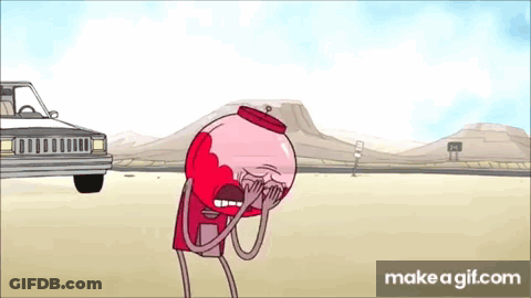 Regular Show Character Covering Face GIF