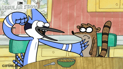 Regular Show Character With Cereal GIF
