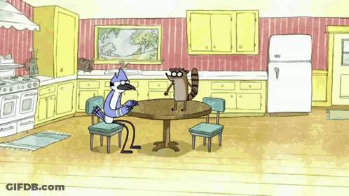 Regular Show Characters In Kitchen GIF