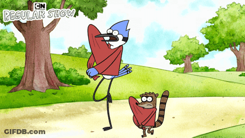 Regular Show Characters Standing GIF