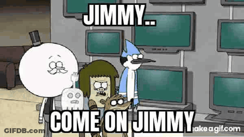 Regular Show Characters Standing Together GIF