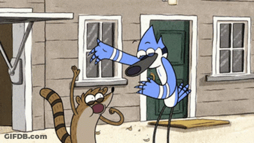 Regular Show Raccoon And Bird GIF