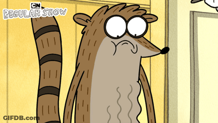 Regular Show Rigby Stomach Growling GIF