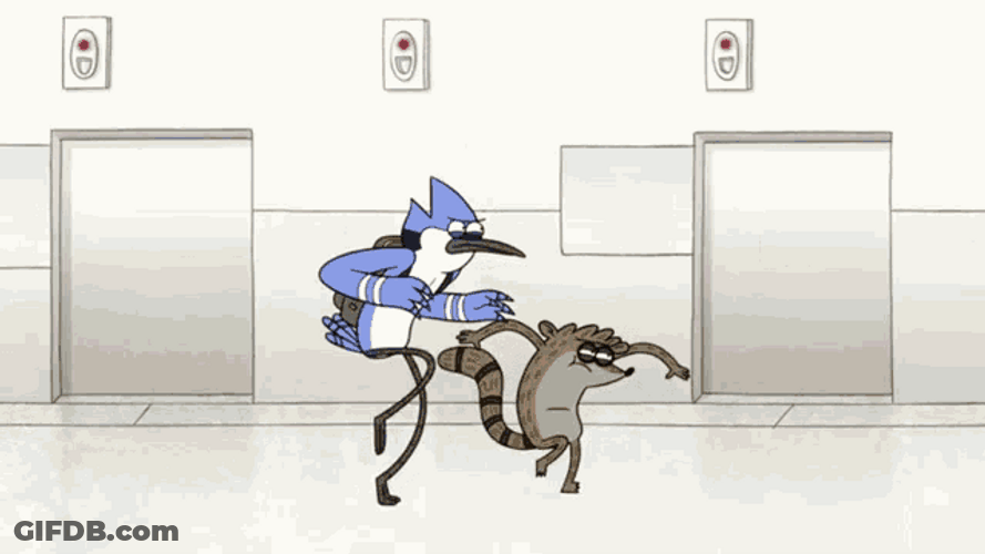 Regular Show Sitcom Characters Sneaky Moves GIF