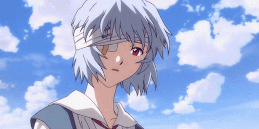 Rei Ayanami Bandaged Eye Neon Genesis Evangelion GIF