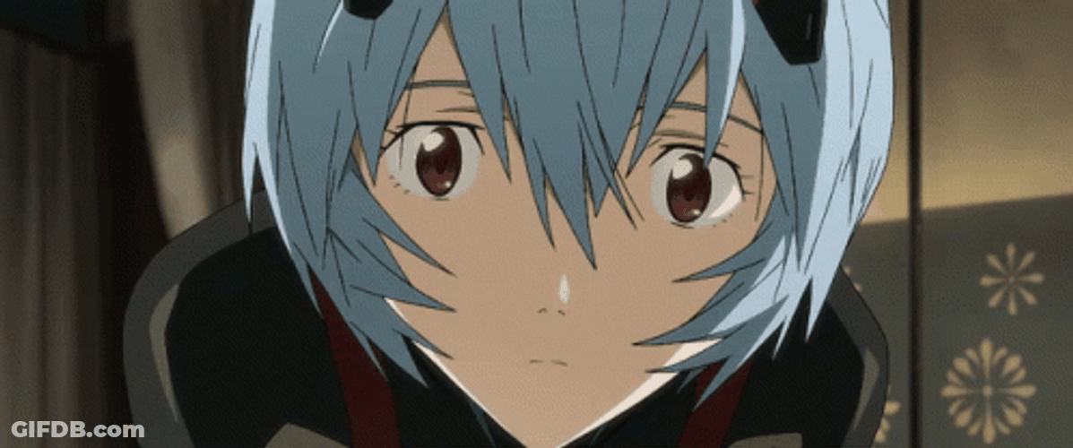 Rei Ayanami Blinking Her Eyes GIF