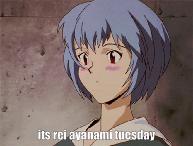 Rei Ayanami Blushing Meme GIF