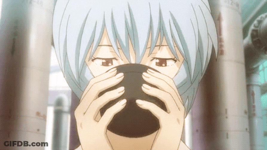 Rei Ayanami Drinking Hot Drink GIF