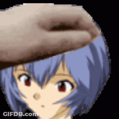Rei Ayanami Head Pats Meme GIF